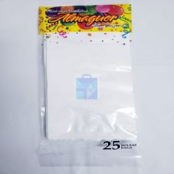 BOLSA CELOFAN BLANCA PAQUETE C/25PIEZAS 