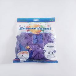 GLOBO PARA FIESTA N° 9 COLOR MORADO PAQ C/50 PIEZAS