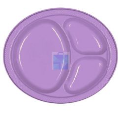 PLATO PLASTICO 10.25" C/DIVISION COLOR LAVANDA PAQ. C/20 PZS.